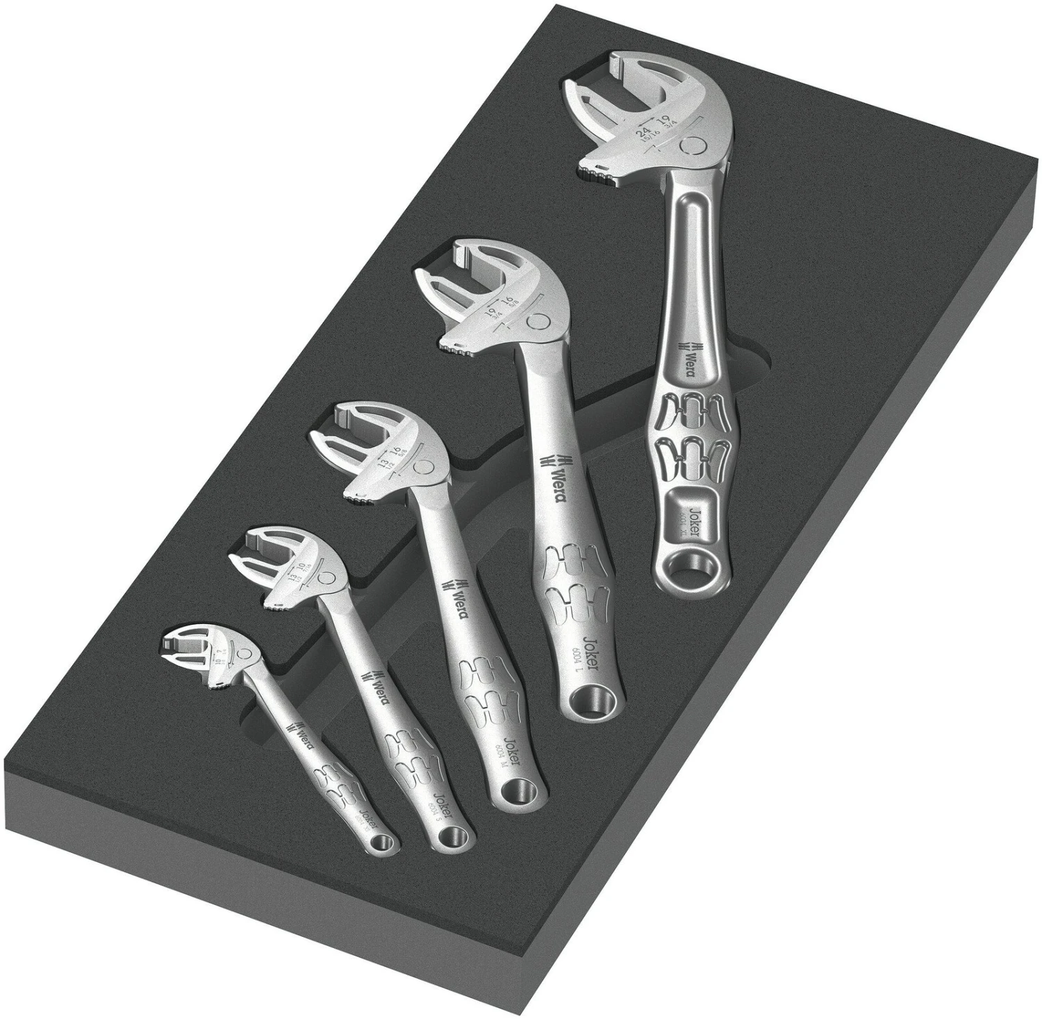 Wera 150122 (9732) 6004 Joker Set 1, 5 Piece Self Setting Spanner Foam Module Set