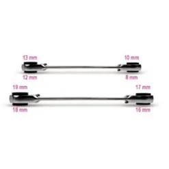 Beta 192/S2 2 Piece 4 In 1 Flat Bi-Hex Double Ended Reversible Ratcheting Spanner Set 8-19mm