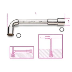 Beta "937 17X17" 17mm X 17mm Double Ended Hexagon / Bi Hex Socket Wrench