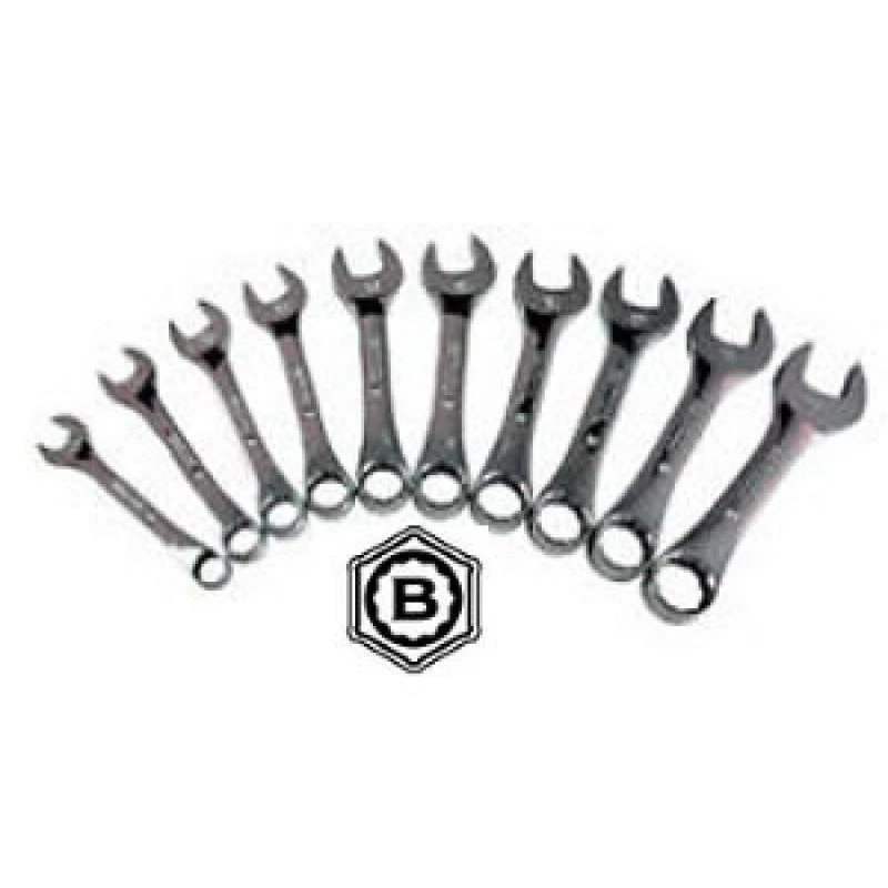 Britool Hallmark CXSMSET10 10 Piece Stubby Combination Spanner Set 10-19mm Short