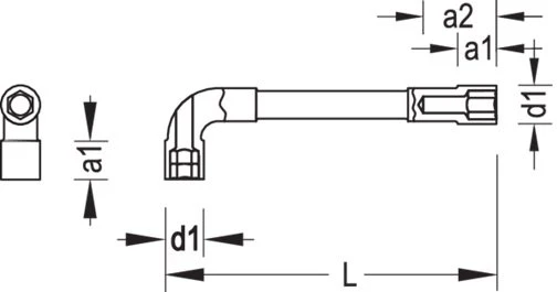 Gedore 25 PK 17 Metric Angled Socket Wrench 17mm - Image 2