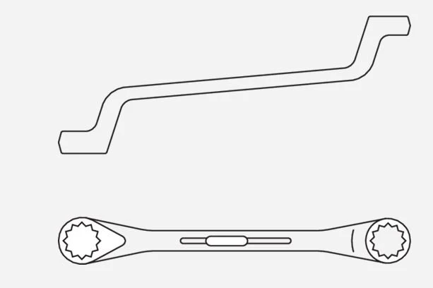 Gedore 2 Metric Double End Offset Ring Spanner Wrench 24x27mm - Image 3