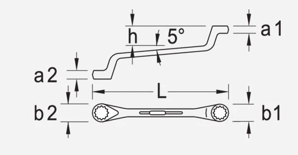 Gedore 2 Metric Double End Offset Ring Spanner Wrench 9x11mm - Image 3