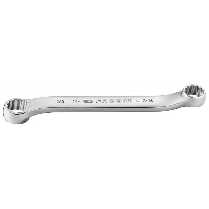 Facom 56A.1/2X9/16 10° Offset Short Double Ended Ring Spanner 1/2" X 9/16" AF