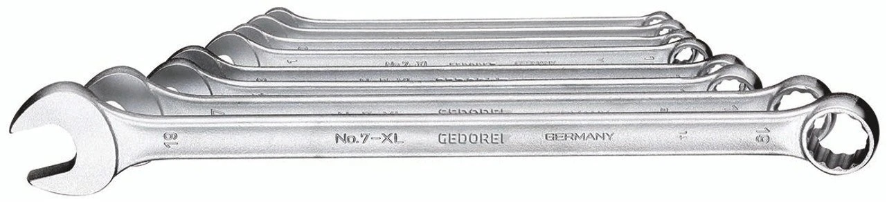 Gedore 7 XL-080 8 Piece Metric Extra Long Combination Spanner Wrench Set 8-19mm