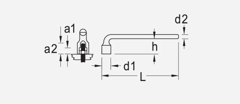 Gedore 25 Metric Single End Offset Socket Wrench 13mm - Image 2