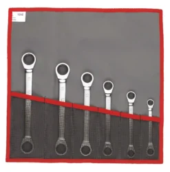 Facom 64.JU6T 6 Pce. AF Extra Low Profile Ratchet Spanner Set 1/4" - 15 / 16" AF