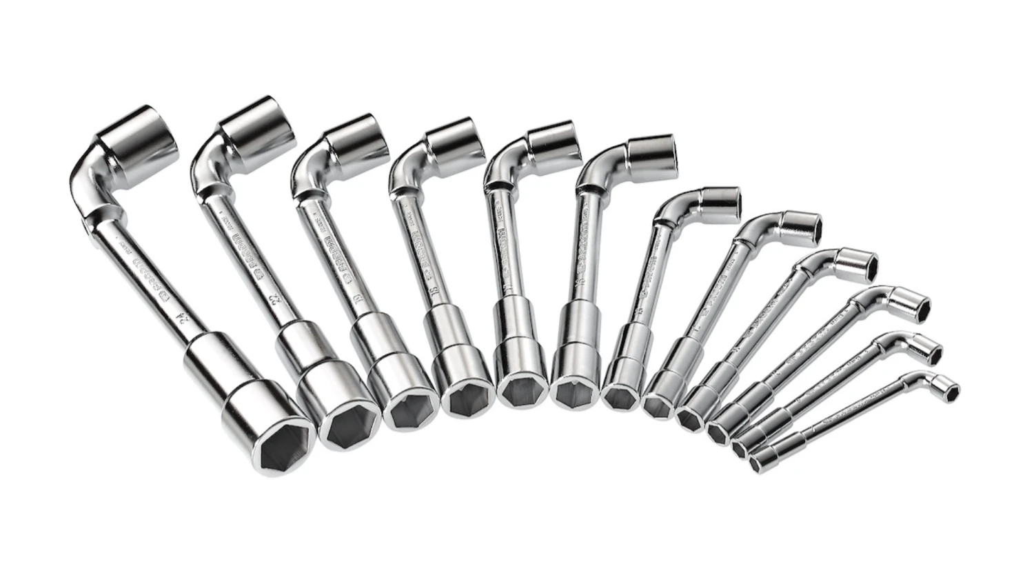 Facom 75.J12 12 Piece 6 Point Angled Socket Wrench Set 7-24mm