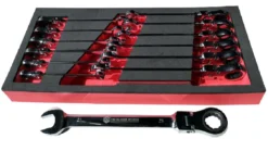Britool Hallmark BHFRWSET13 13 Piece Flexible Ratchet Combination Spanner Set 8-21mm Foam Tray